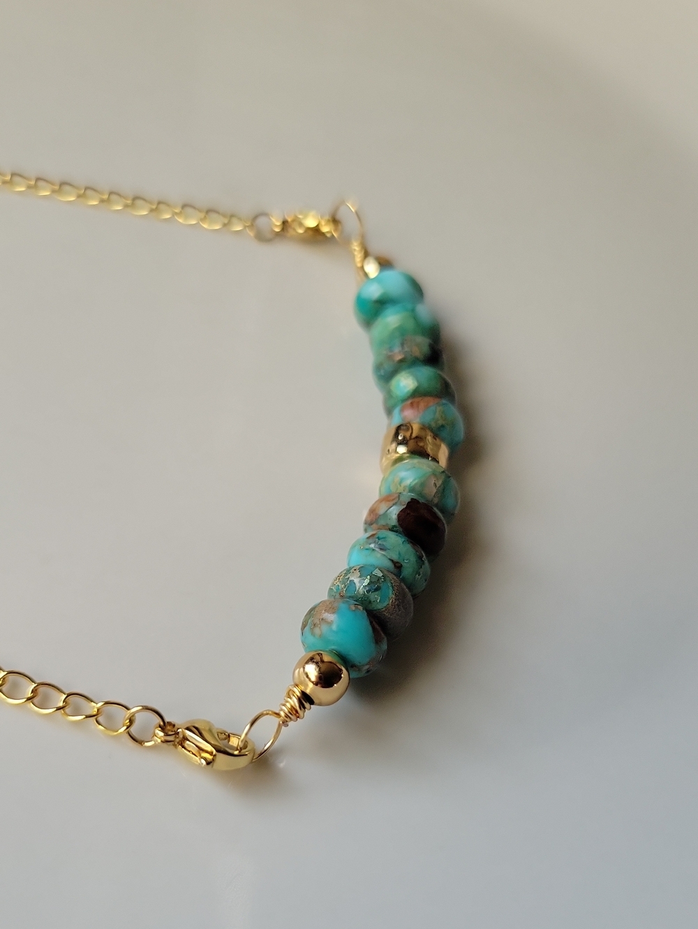 Serpentine Jasper Gold Necklace